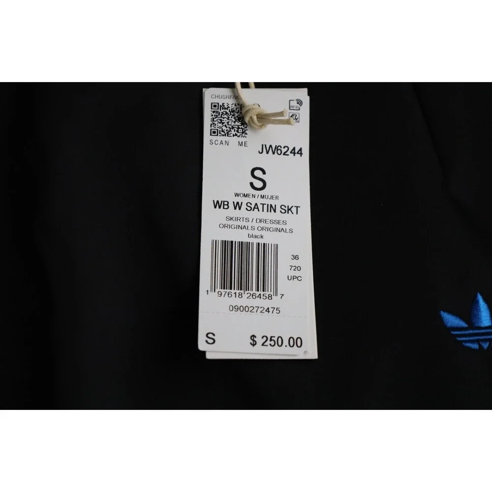 adidas x Wales Bonner Women Satin Skirt Black Size S JW6244 NWT $250